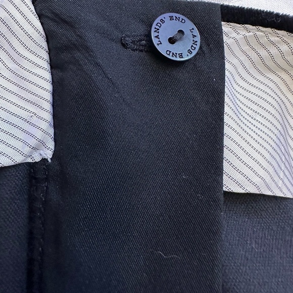 Lands End Velvet Black Petite Slim Bottom Side Slit Leg Zipper Pants Trousers 6P - Picture 8 of 11